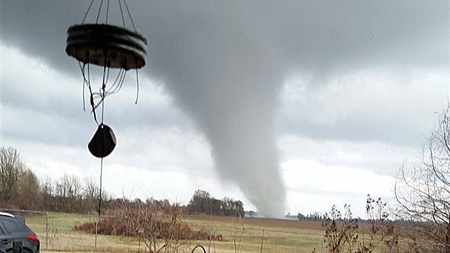 tornado was spotted near Clarksdale, Miss.