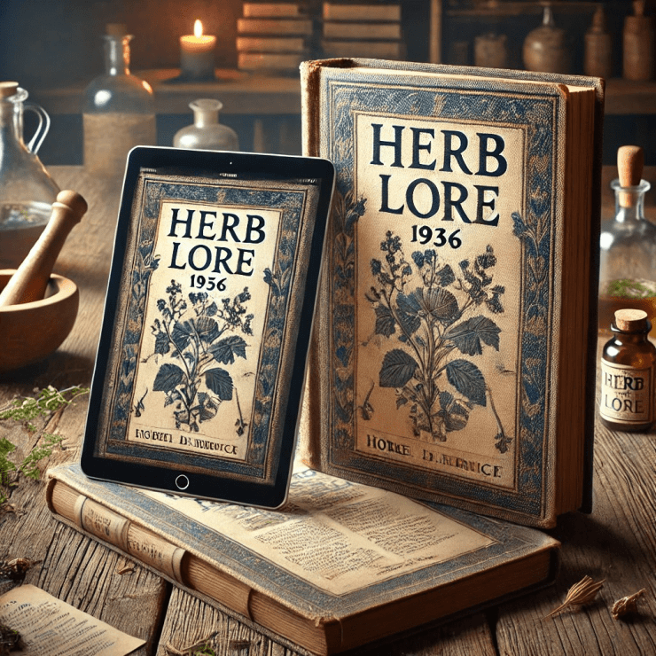 vintage herb book, herbal remedies, antique book, herb lore, botanical art, natural healing, old herb guide, herbal, medicine, historical herbs, plant remedies, vintage PDF, herbology